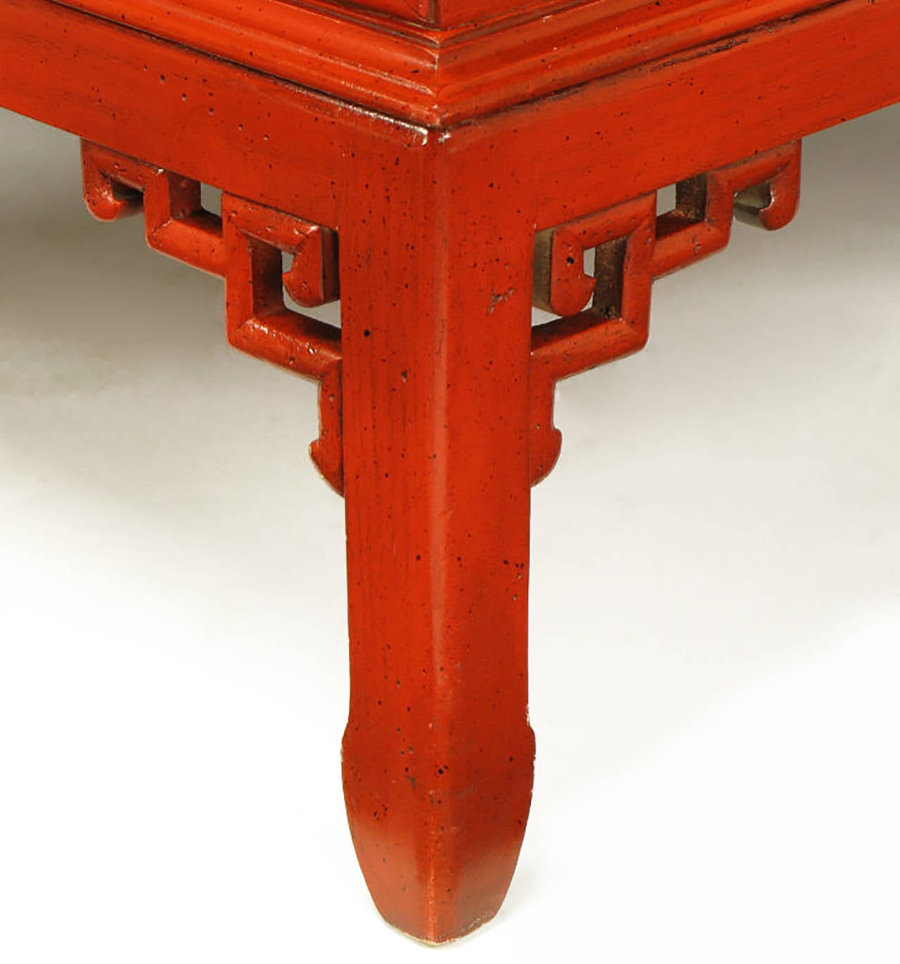 Hekman Cinnabar Lacquered and Glazed Two-Drawer Asian End Table 2