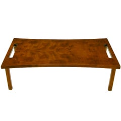 Table basse parabolique en ronce de noyer Harold Schwartz pour Romweber