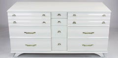 Vintage White Lacquer Fluted Front Dresser by Kling Furniture