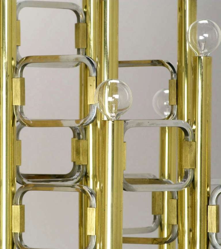Sciolari Twenty-Two Light Brass & Chrome Chandelier 2