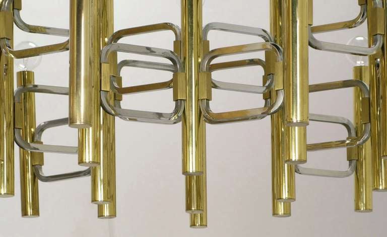 Sciolari Twenty-Two Light Brass & Chrome Chandelier 1