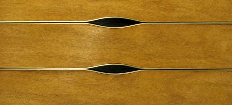 Saverio Vignola Bleached Walnut & Brass Long Dresser In Good Condition In Chicago, IL