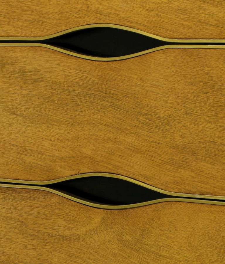 Mid-20th Century Saverio Vignola Bleached Walnut & Brass Long Dresser