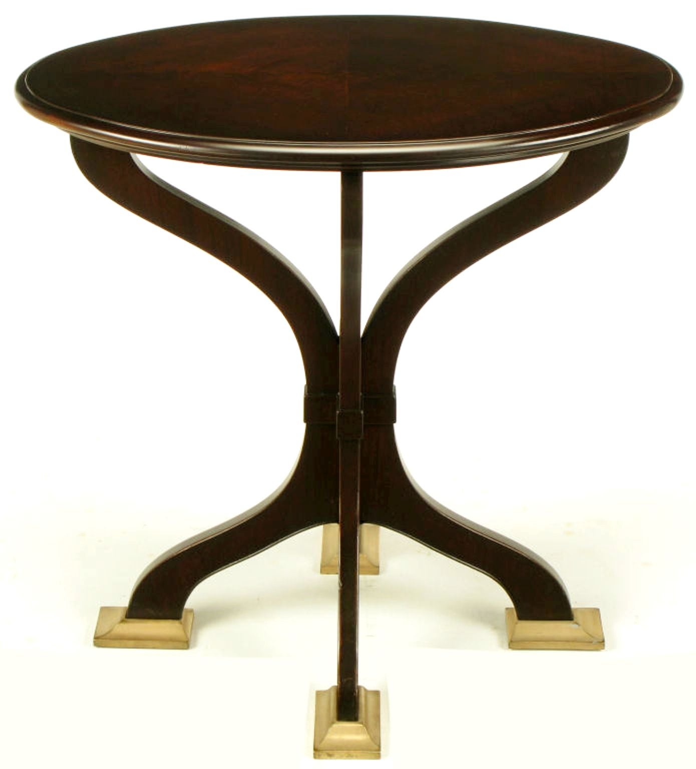 Table de centre ovale en cerisier et parqueterie de bronze Art Nouveau en vente