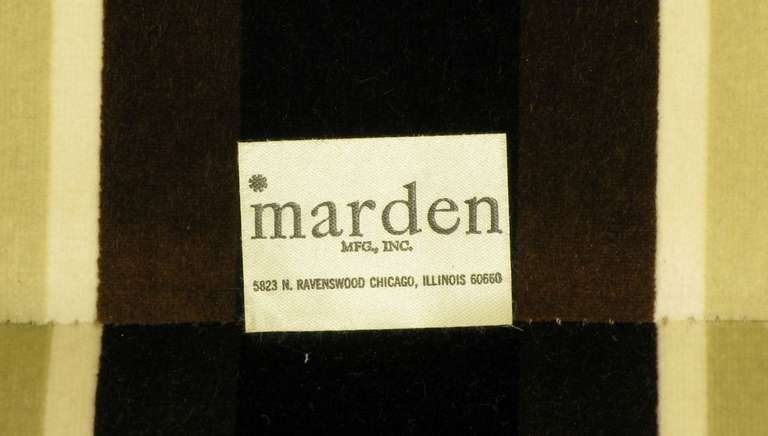 Marden Even Arm Striped Velvet Tuxedo Settee For Sale 1