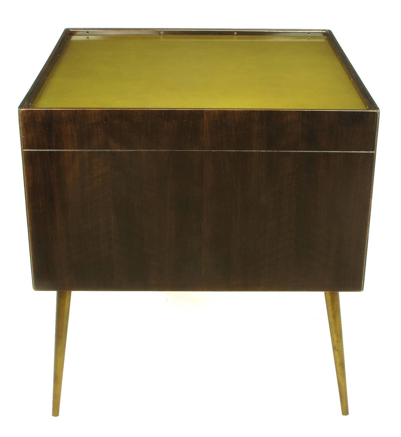 Grupo de orientación Bert England Mueble bar de nogal y latón para John Widdicomb Latón en venta