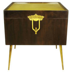 Bert England Orientation Group Walnut and Brass Bar Cabinet for John Widdicomb 10
