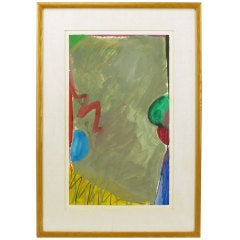 Colorful 1970s Gouache & Watercolor Abstract Painting 4
