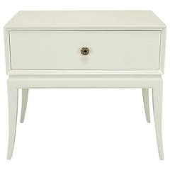 Tommi Parzinger White Lacquered Nightstand