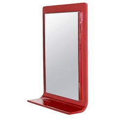 Gampel-Stoll Red Lacquered Wall Mirror with Integral Console 5