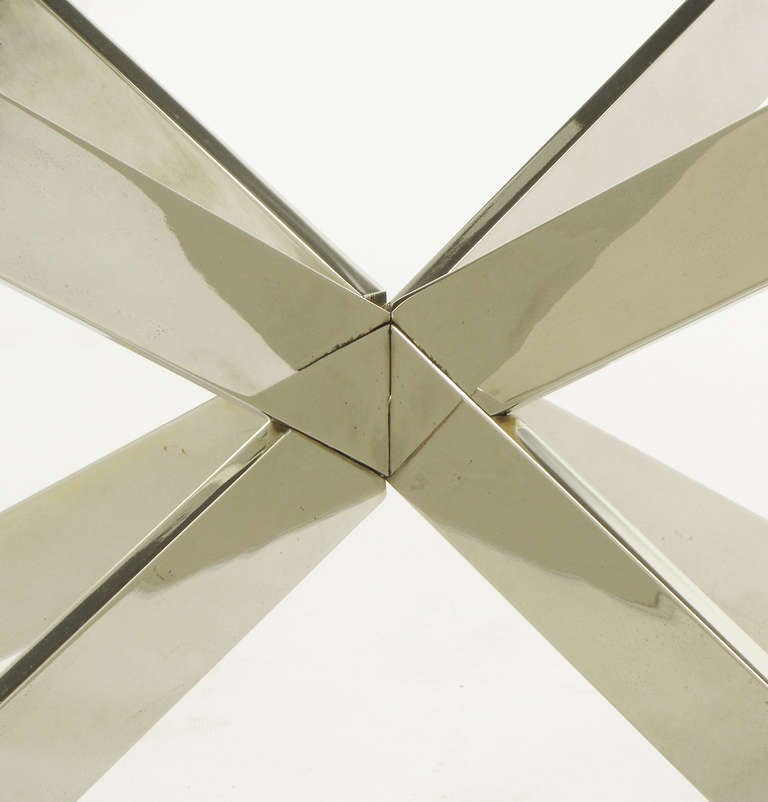 Leon Rosen for Pace Collection Double X-Base Chrome Coffee Table 2
