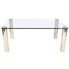 Pace Collection Glass & Chrome Dining Table 5