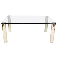 Pace Collection Glass & Chrome Dining Table