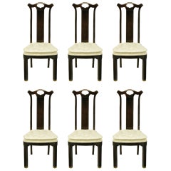 Sechs Chinoiserie-Esszimmerstühle aus Teakholz von Hickory Furniture