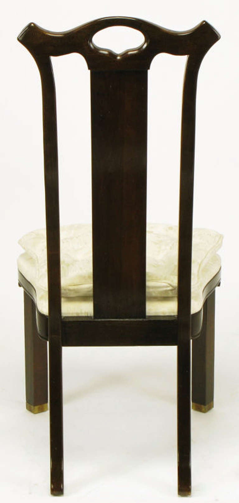 Six Teak Chinoiserie Dining Chairs by Hickory Furniture In Good Condition For Sale In Chicago, IL