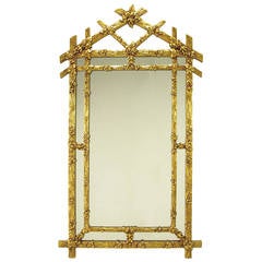 Gilt Black Forest Style Mirror with Segmented Frame 10