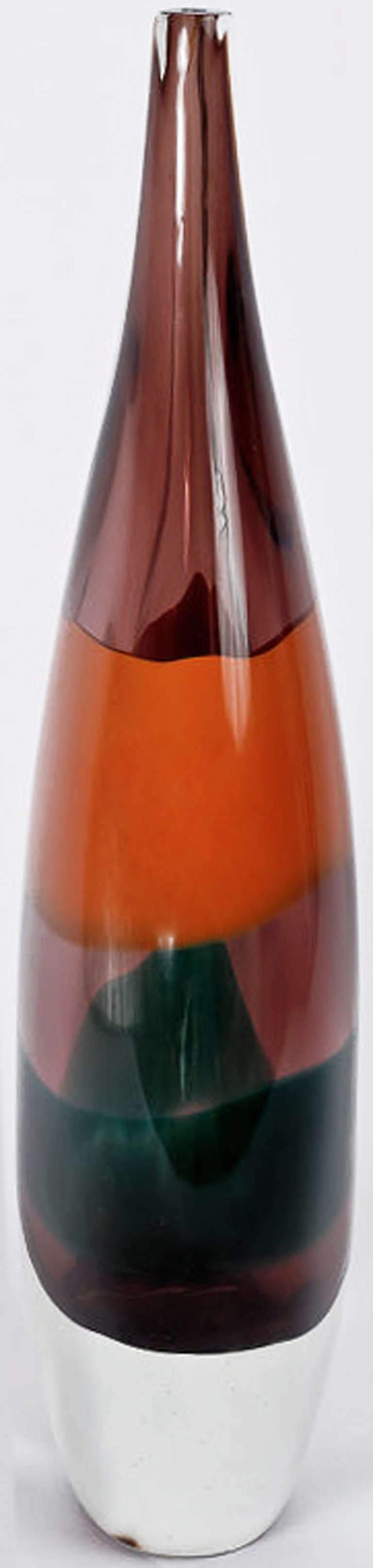 Italian Impressive Luciano Gaspari Sommerso Glass Bottle Vase For Sale