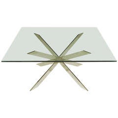 Leon Rosen for Pace Collection Double X-Base Chrome Coffee Table