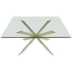 Leon Rosen for Pace Collection Double X-Base Chrome Coffee Table