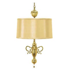 Seltene Marbro-Messing-Anhänger-Lampe im Empire-Stil