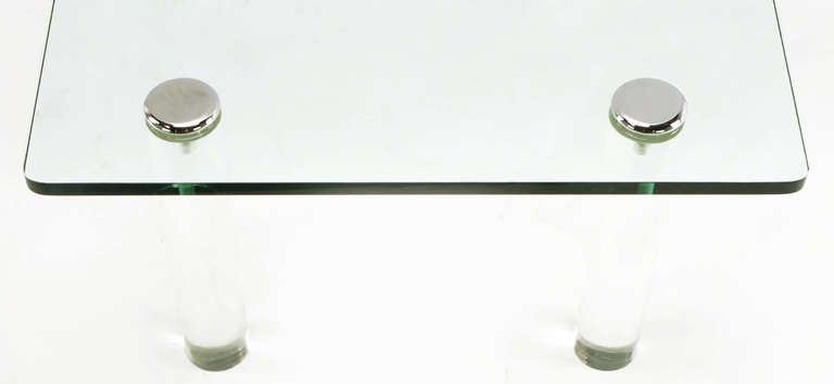 Pace Collection Lucite and Chrome Glass Top Coffee Table 3