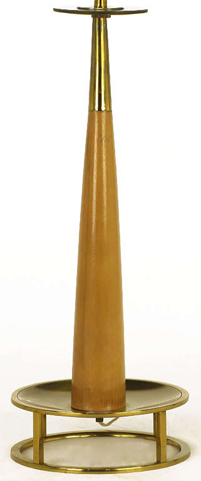 Tischlampe mit offenem Sockel aus Mahagoni und Messing von Stiffel (amerikanisch) im Angebot