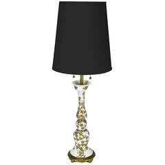 Marbro Hand-Painted Parcel-Gilt White Porcelain Table Lamp 3