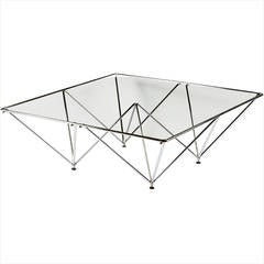 Chromed Steel Pyramidal Base Coffee Table after Paolo Piva 6