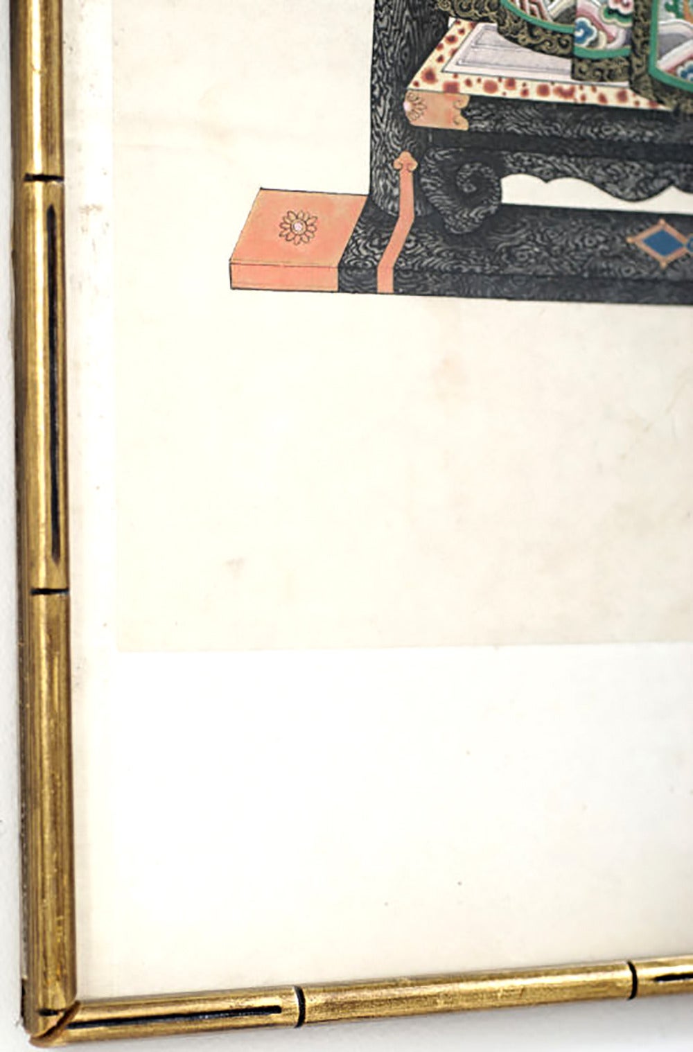 Pair of Chinese Ancestor Portraits in Gilt Bamboo Form Frames 3