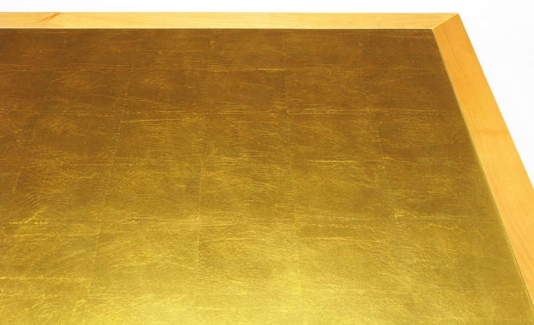 20th Century Donghia Square Flame Maple and Gold Leaf Coffee Table