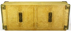 Mastercraft Amboyna Burl and Brass Greek Key Sideboard