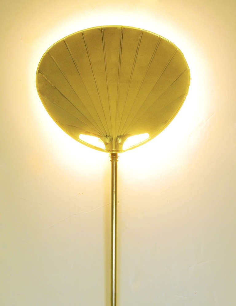 Pair of Chapman Brass Fan Sconces with Bamboo-Form Cord Covers 2