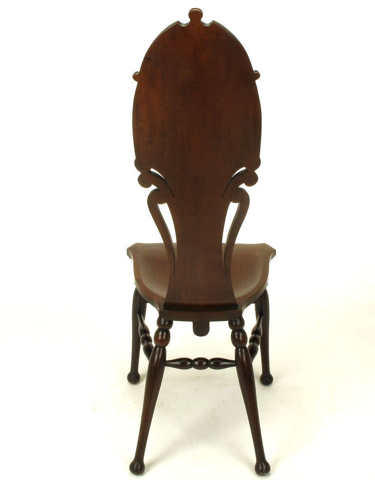 Early 1900s Carved Mahogany Art Nouveau Music Chair In Excellent Condition In Chicago, IL