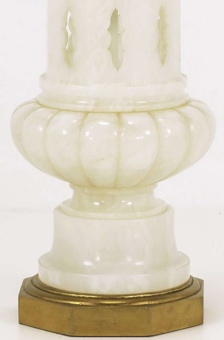 Italian Alabaster Moroccan Design Table Lamp For Sale 1