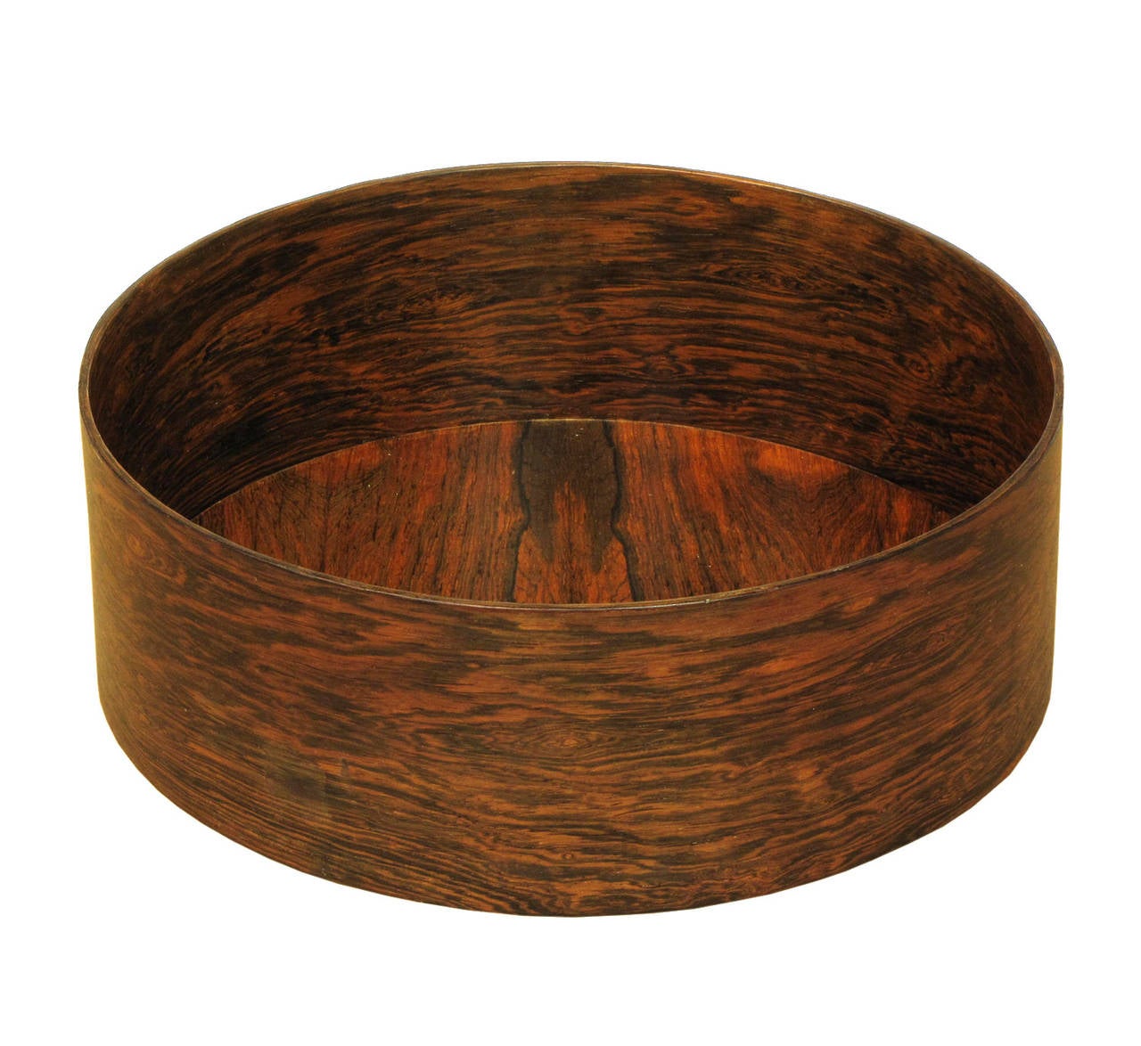 Large Cylindrical Brazilian Rosewood Bowl In Good Condition In Chicago, IL