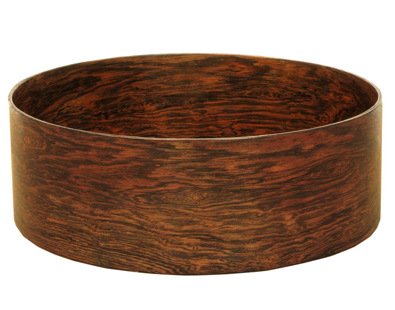 Mid-20th Century Large Cylindrical Brazilian Rosewood Bowl