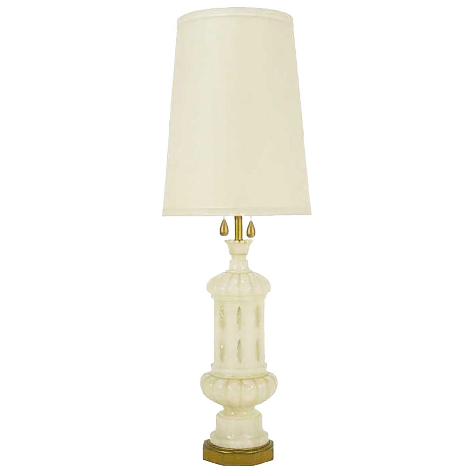 Italian Alabaster Moroccan Design Table Lamp For Sale