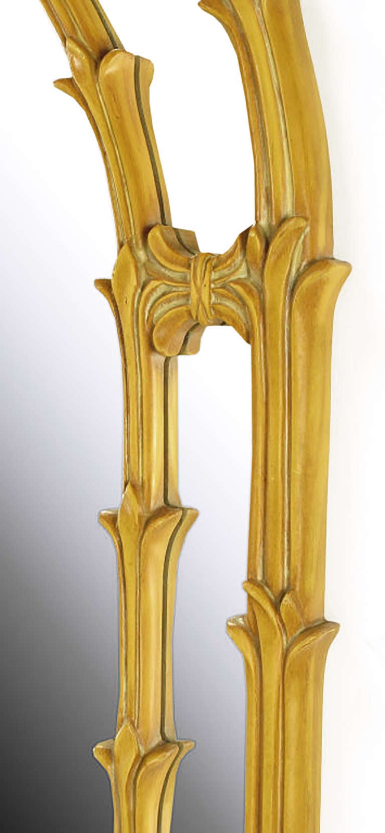 Late 20th Century Arched Top Mirror of Umber Glazed Vines