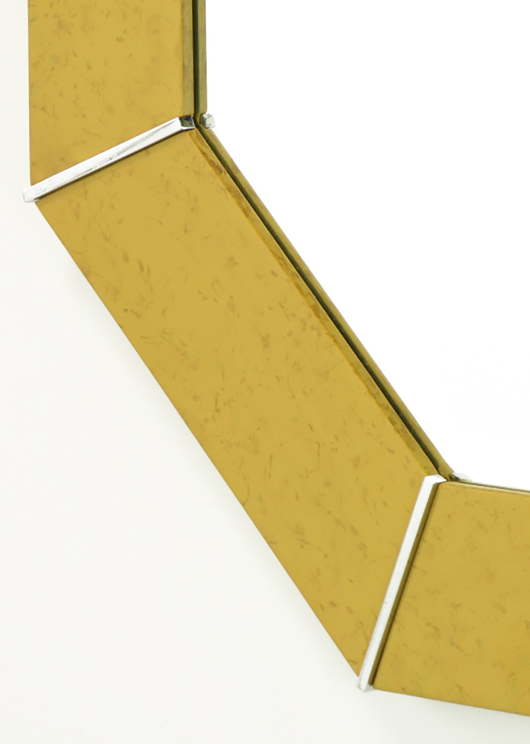 Chrome Karl Springer Miroir octogonal en chrome et laque marbrée en vente