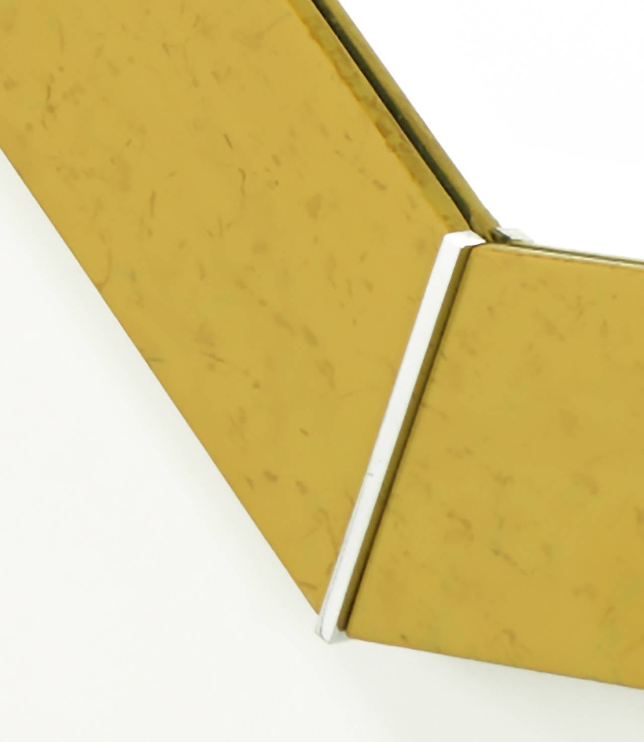 Karl Springer Miroir octogonal en chrome et laque marbrée en vente 1