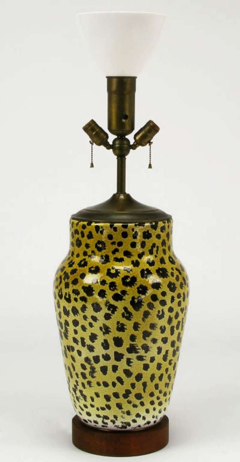 ceramic leopard lamp