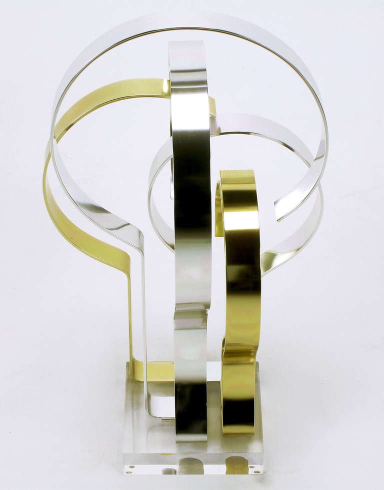 Dan Murphy (estadounidense s. XX) Escultura de oro y aluminio anodizado transparente Estadounidense en venta