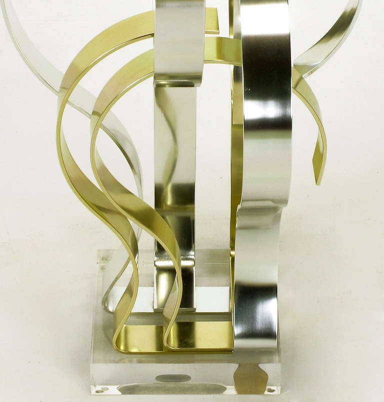Dan Murphy (American 20th C) Gold & Clear Anodized Aluminum Sculpture For Sale 3