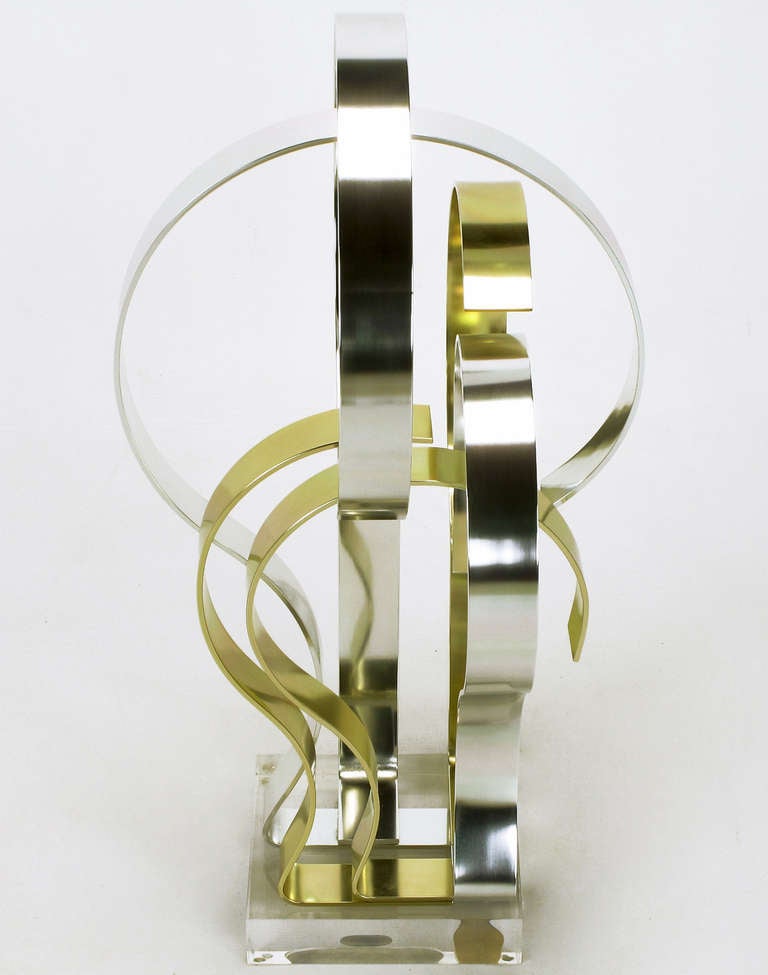 Dan Murphy (American 20th C) Gold & Clear Anodized Aluminum Sculpture In Excellent Condition For Sale In Chicago, IL