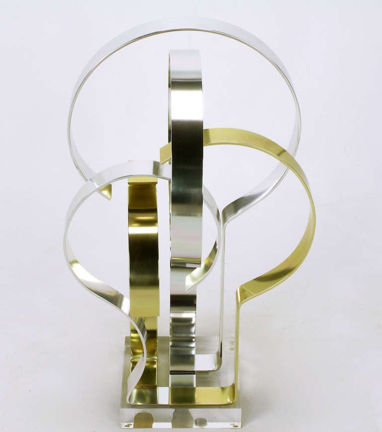 20th Century Dan Murphy (American 20th C) Gold & Clear Anodized Aluminum Sculpture For Sale