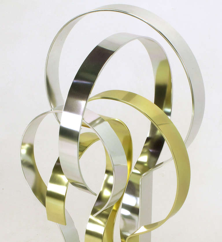 Dan Murphy (American 20th C) Gold & Clear Anodized Aluminum Sculpture For Sale 2