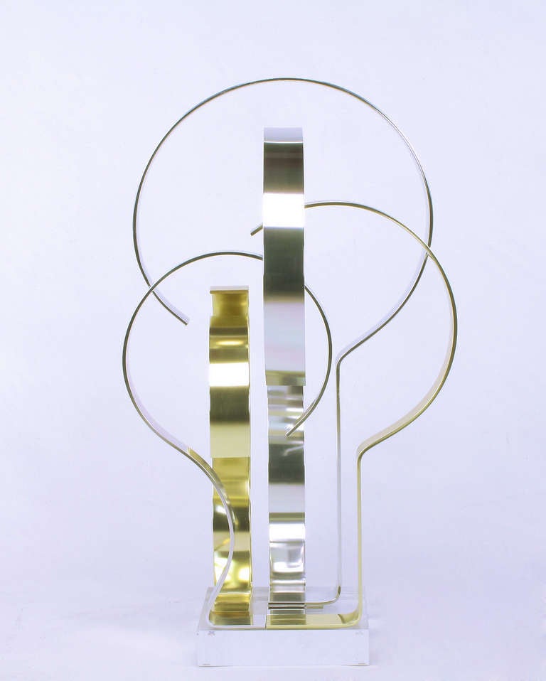 Dan Murphy (American 20th C) Gold & Clear Anodized Aluminum Sculpture For Sale 1