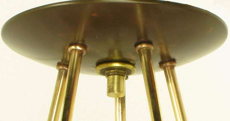 Lightolier 1950s Five-Light Brass Chandelier 3