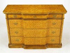 1960s Italian Bird's-Eye Maple Breakfront Commode