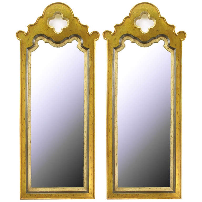 Pair of Gilt Moroccan Style Wall Mirrors